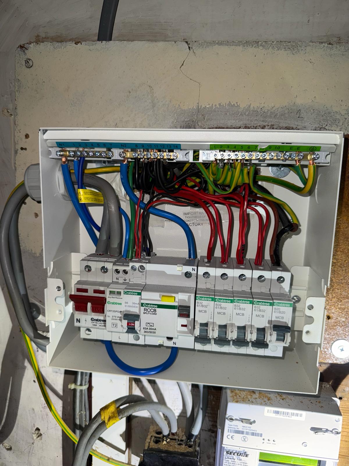 After electrical work — finished installation